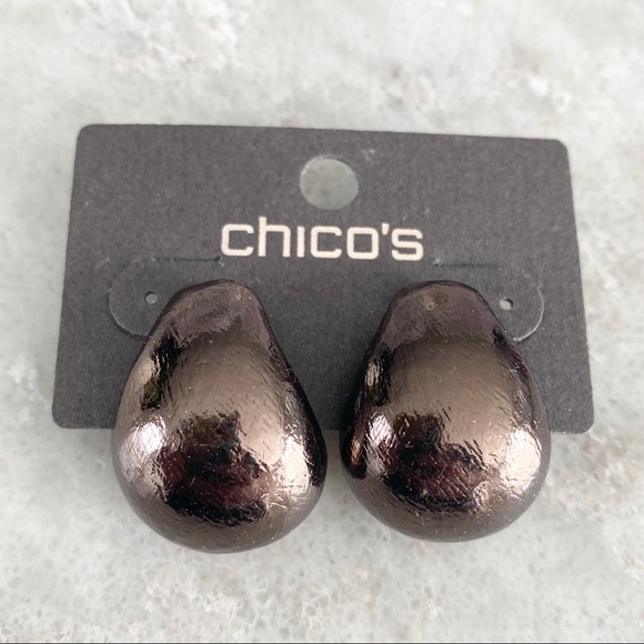Chico’s brown metal chunk earrings